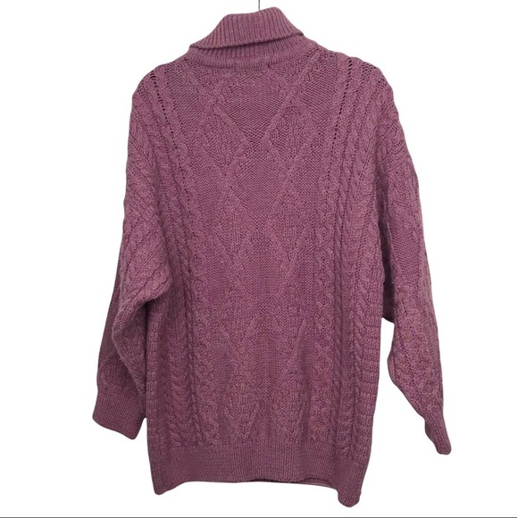 Cladyknit 100% Wool Pink Purple Knit Sweater - Picture 2 of 8